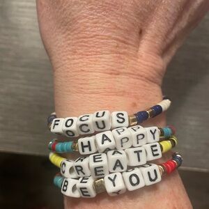 New Plunder Focus, Happy, Create, Be You Beaded Bracelet Set
